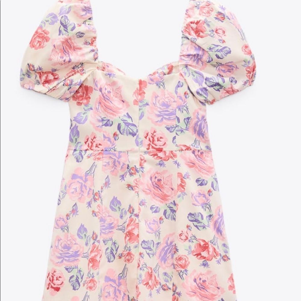 ZARA FLORAL PRINT DRESS - Picture 4 of 5